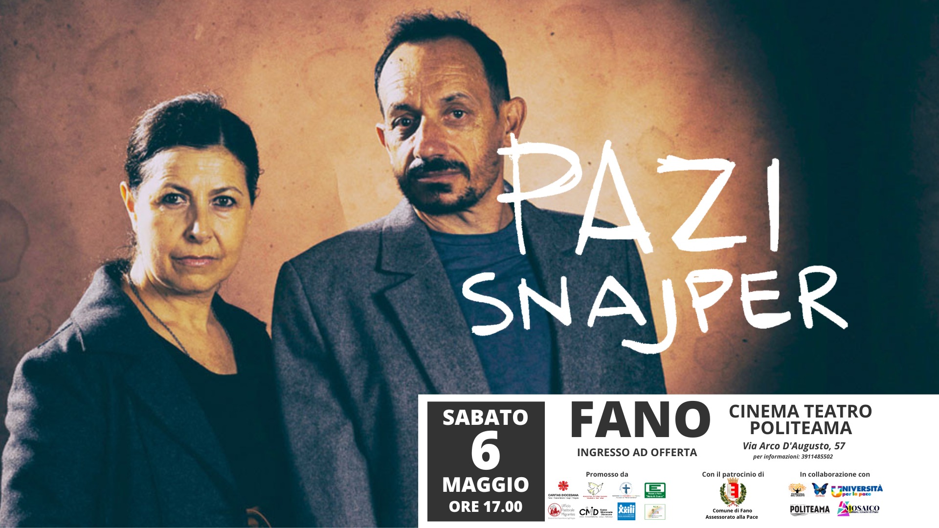 Spettacolo teatrale “Pazi Snajper – Attenzione cecchino”. Con Roberta Biagiarelli e Sandro Fabiani